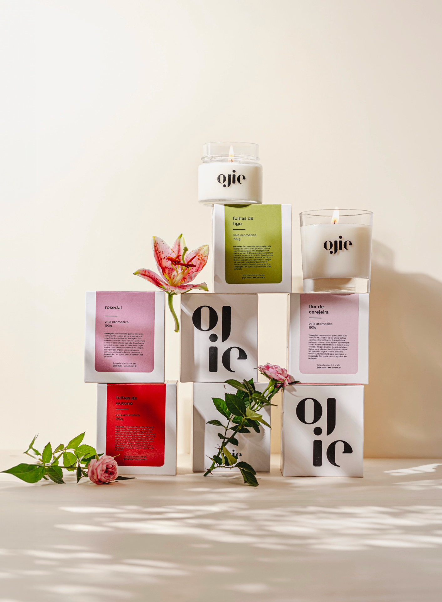 Coleção Ojie de velas perfumadas